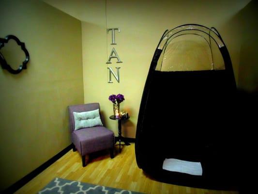 Our  airbrush spray tanning room!