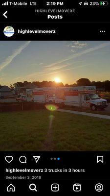 Unloading of 2 26 foot trucks