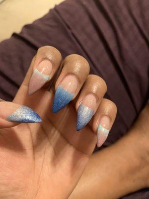 French tip with mood polish