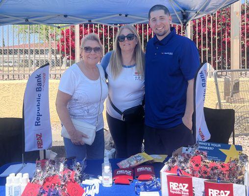 RBAZ Branch Managers (pictured left: Karen Hanson, Gilbert Branch Manager) at Phoenix Legacy Foundation's Pet Adoption event (4/13/24)