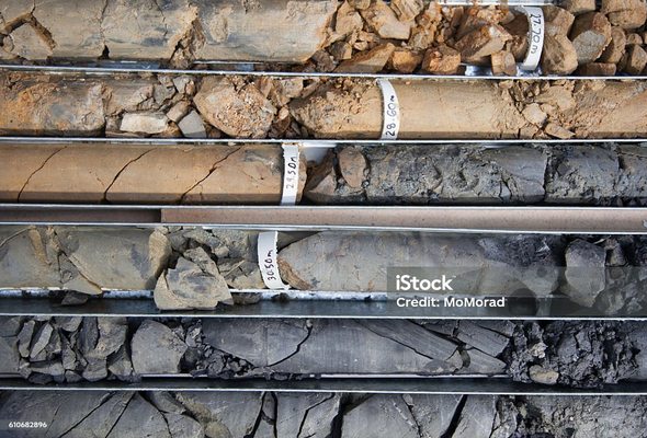 Example of a Drilled Core Soil Sample- Used in the process of examination