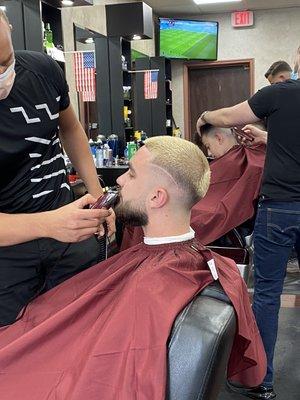 Skin fade with line