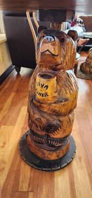 Carved bear table