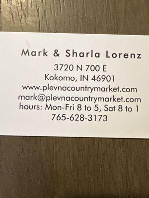 This is the owner's information. It's now named Plevna Country Market.