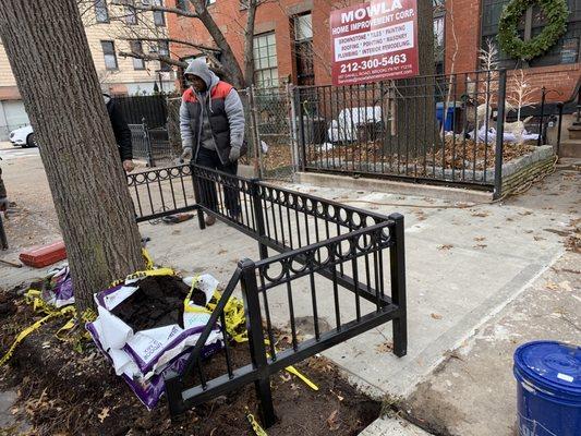 Iron Fence installation, Brooklyn NY