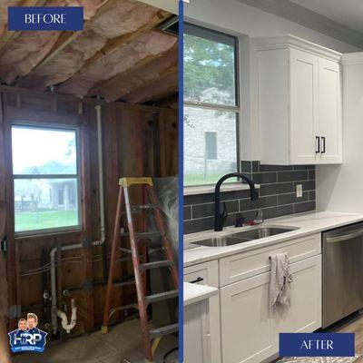 ‼ Gorgeous Kitchen Transformation that had really bad water damage on the ceiling and walls.