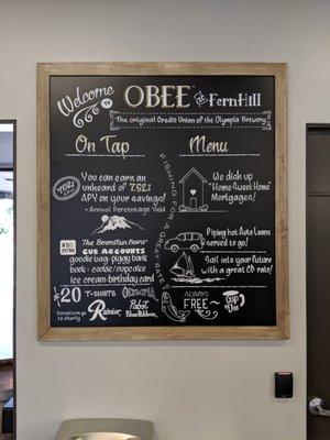 Chalkboard Menu