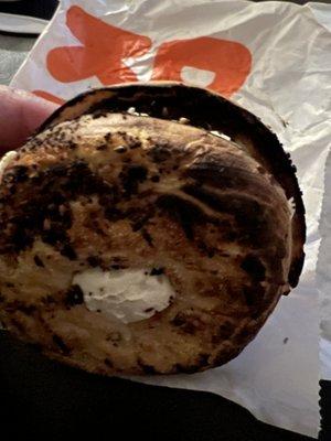 Poor little burnt bagel