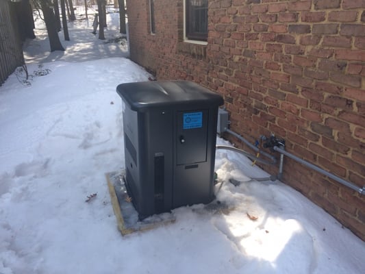 This is what a typical installation of a 7KW standby generator looks like.