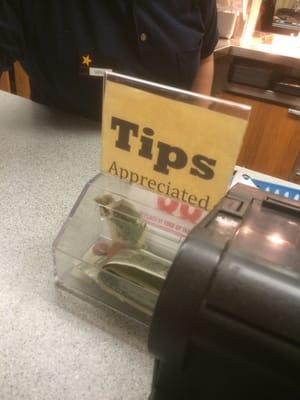 Weird they take tips.