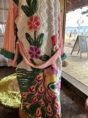 One of a kind upcycled vintage chenille robe.