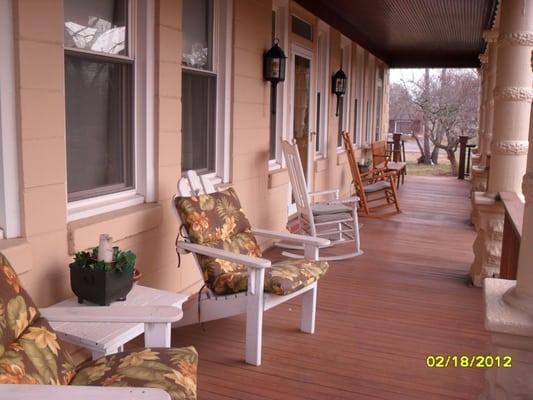 Covered front porch with great view!