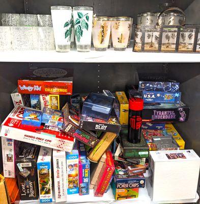 Games below, MCM Glassware & Barware Above