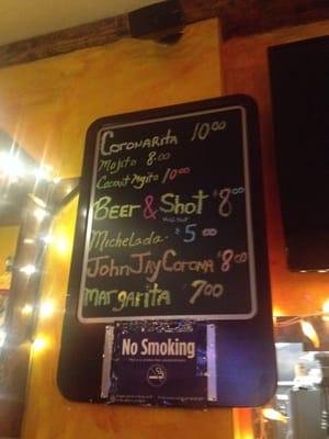 New all day drink specials.