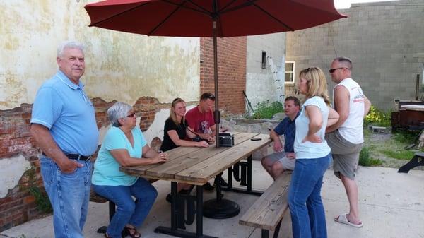 Family at the patio