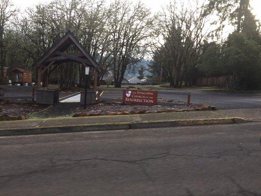 Entrance to the (rather large) parking lot.