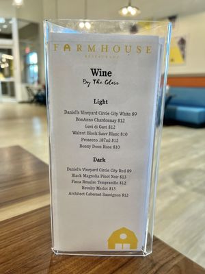 Wine menu