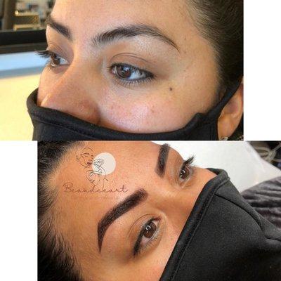 Microblading + Shading before & after.