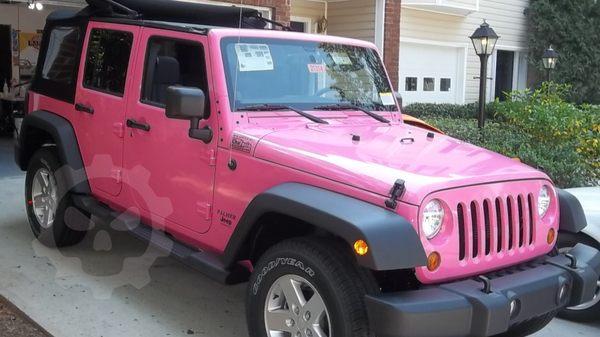 Pink Jeep wrap.