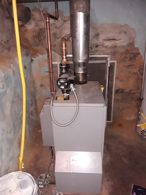 New heater installation with new copper fittings and gas lines