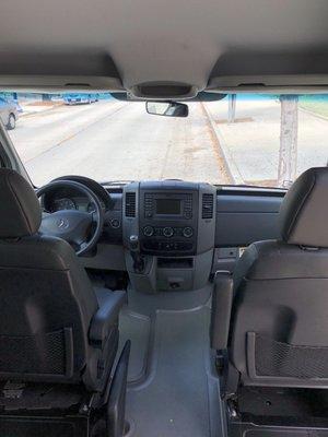 Inside our 15 Passenger Mercedes Benz Sprinter