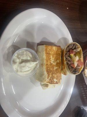 Beef shawarma wrap