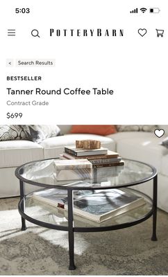 Pottery Barn Tanner Coffee Table