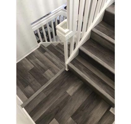 Let us change that old and boring carpet on your stairs to these beautiful stairs.