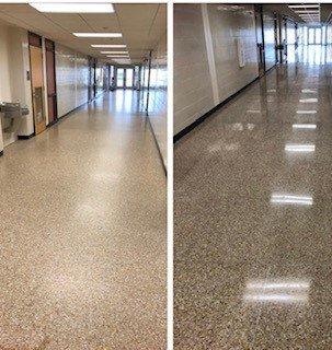 Vinyl Composite tile  (VCT) hallway