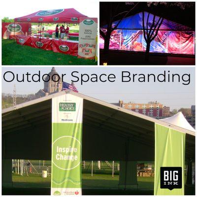 We provide custom tents, tent banners, outdoor banners and signage.