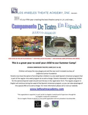 Spanish Immersion Week at LATA Summer Camp 2014