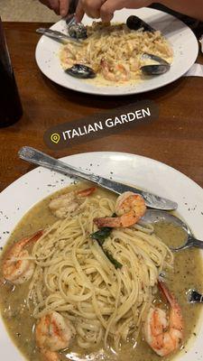 I ordered the shrimp scampi  and my husband had the mixed seafood pasta (not sure the name on menu)