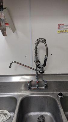 Commercial kitchen faucet install