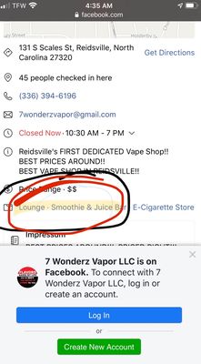 7 Wonderz Vapor's Facebook page.