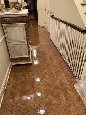 Resurfaced parquet floors