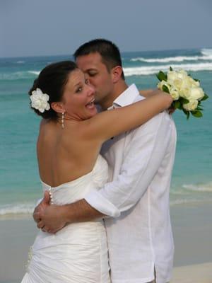 Candid Wedding Beach Photo