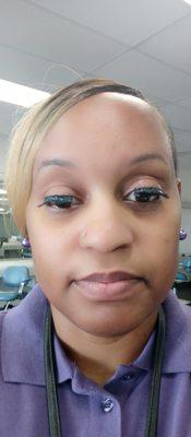 YESTERDAYS EYEBROW AND LASH DAY LOOKS AWFUL. I WILL NOT PAY FOR THIS HAD HER TAKE THEM OFF