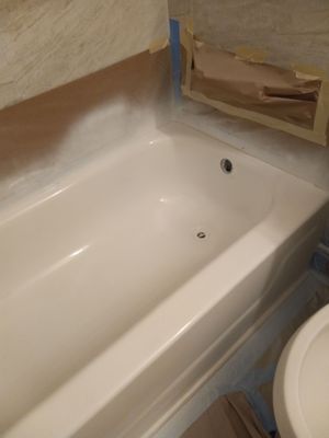 Bathtub Rescue did a amazing! Job on our ugly green tub making it a wonderful Brite white!