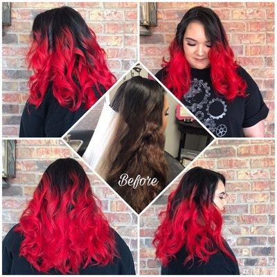 Love this Fiery Red transformation hair by Jessica Carreon