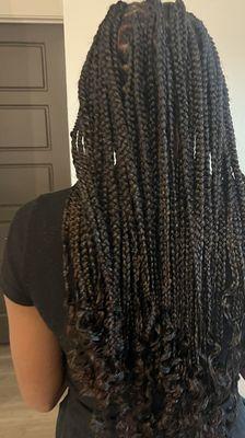 Individual Box braids Medium braids with curly ends to perfection