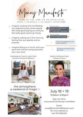 July 18+19 Money Manifesto Workshop