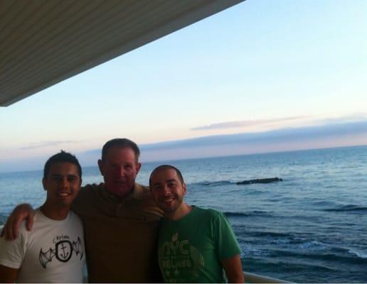 Anthony Ourenzo's Friends Joey Guzman, Chris Khacherian, & Robert Mull Enjoy A Beautiful Sunset At The Dugan Beach House Laguna