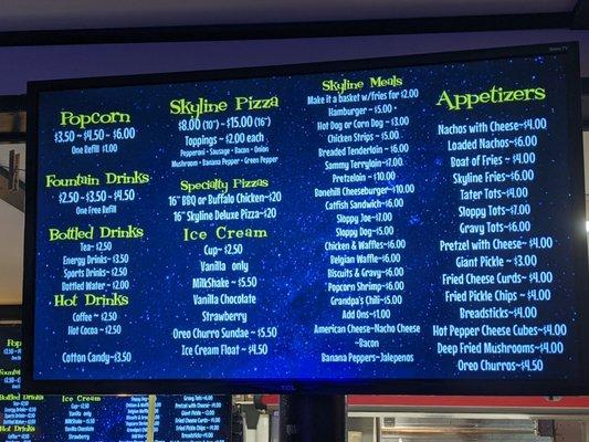 Menu as of 4/2/21