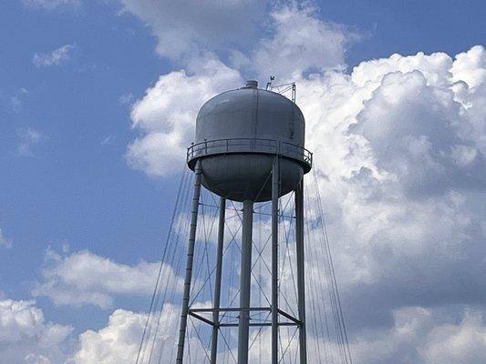 Water tower on campus