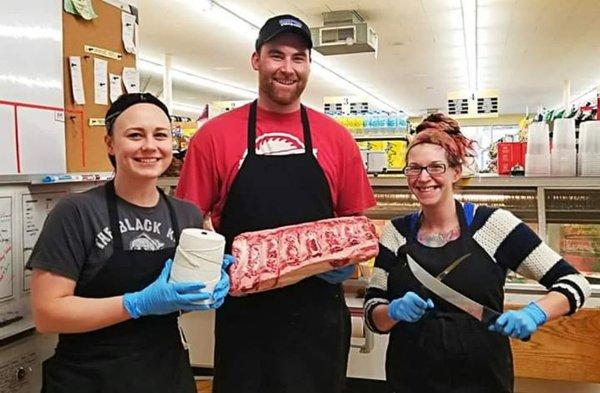 Guest appearance today from our favorite male butcher!! Stop by and see us all day today!