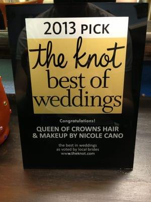 2013 "best of weddings" pick by "the knot"