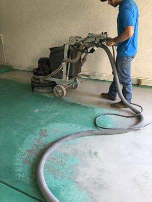 Diamond grinding off old epoxy