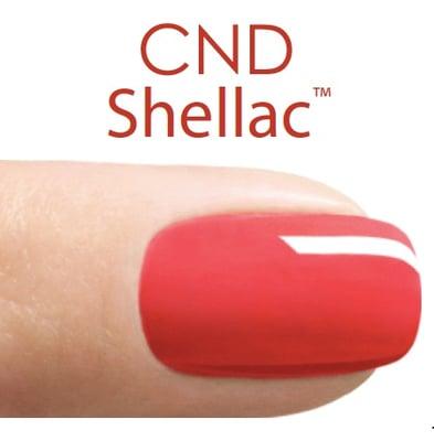 We offer the REAL Shellac, by CND.  The Manicure that lasts for two weeks.
 Easy on Easy off without damaging the nails.