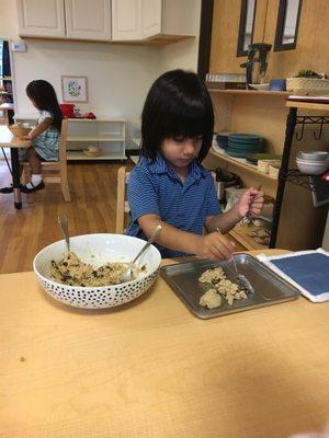 Children love to bake at Lifetime Montessori School in San Diego!