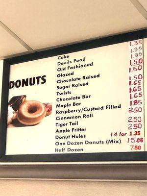 Donuts menu (10.16.21)